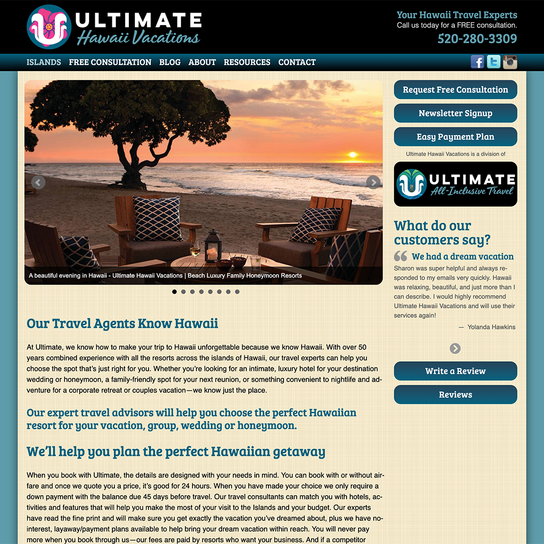 Ultimate Hawaii Vacations Website